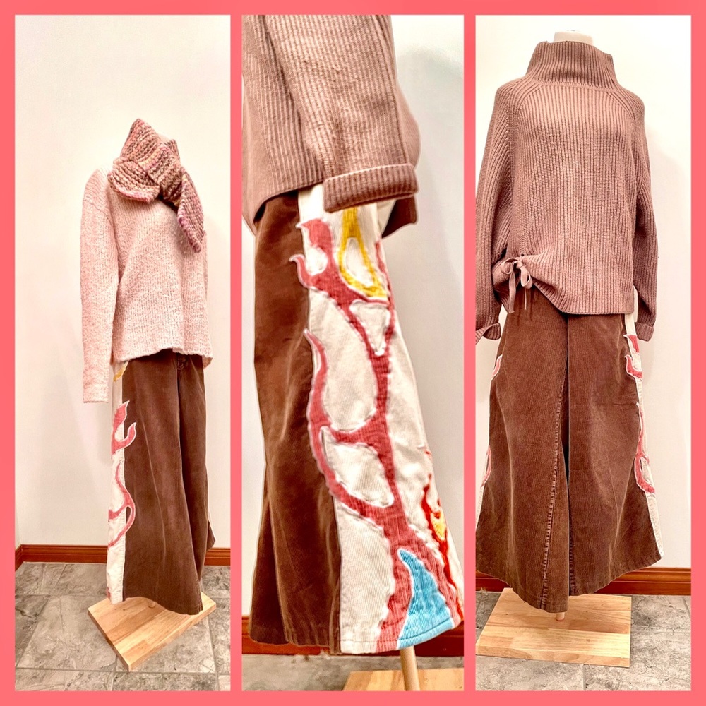 Gorgeous Boho Wide-Leg Corduroy Pants